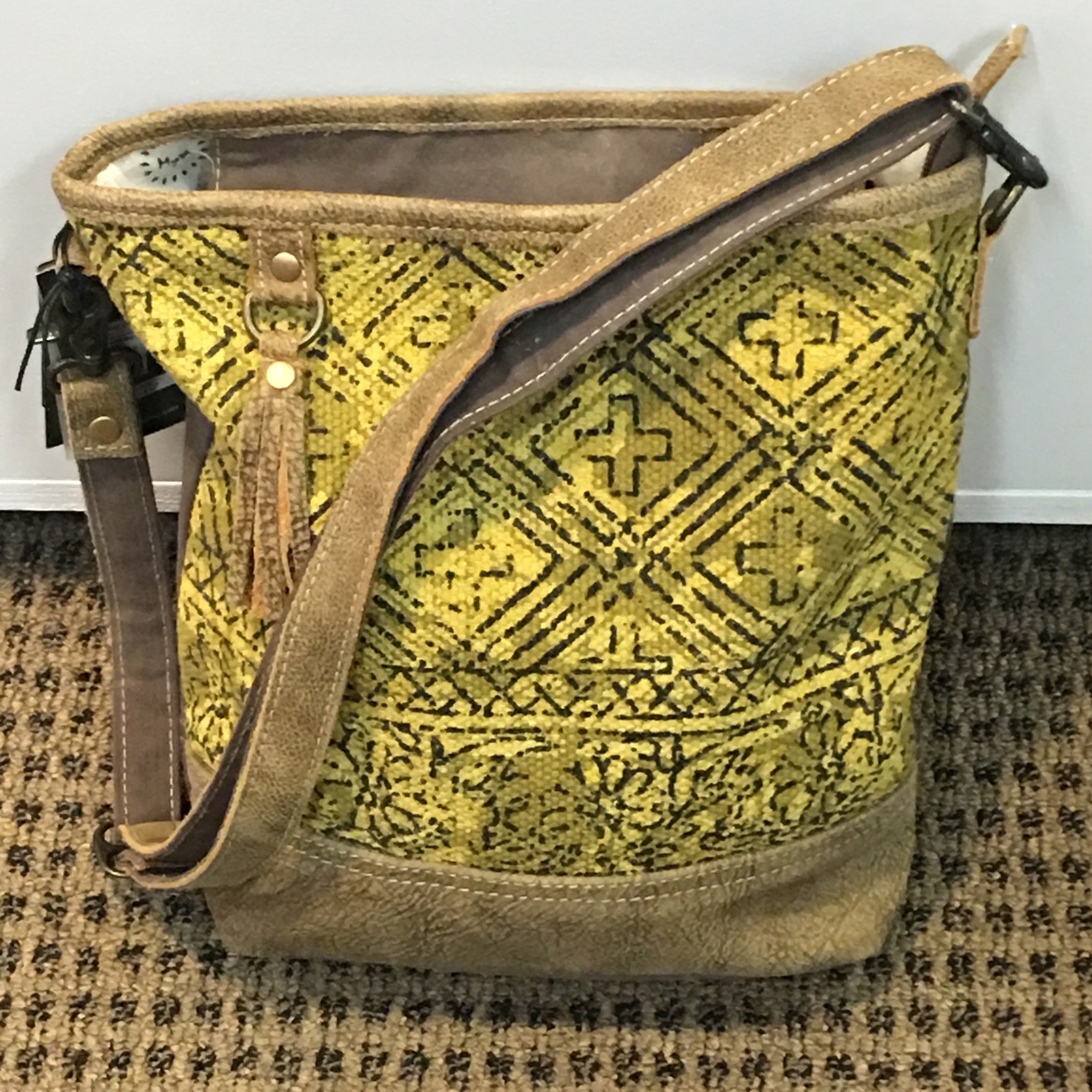 mustard bucket bag