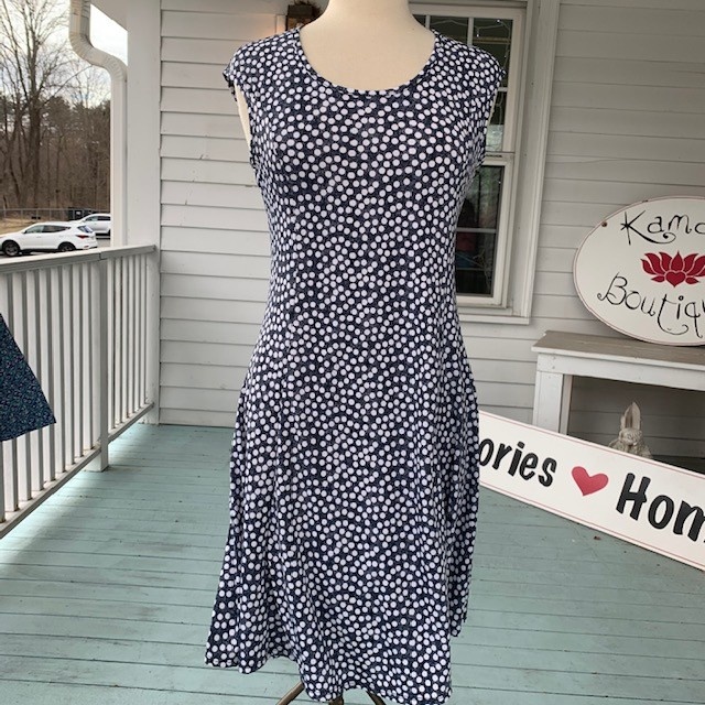 navy and white summer dress