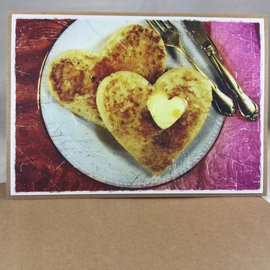 Love Card Heart Pancakes