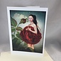 Art Blank Card Rose Girl