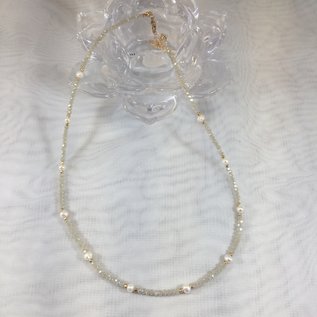 Crystal and Pearl Necklace Natural