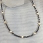 Crystal and Pearl Necklace Pewter