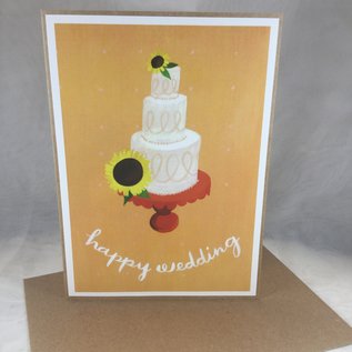 Wedding Card Sunflower Cake Love is Sweet