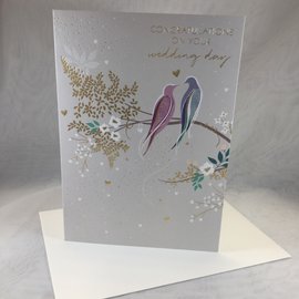 Wedding Card Birds on Branch