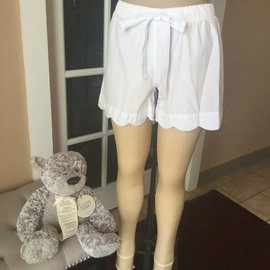 Scalloped Lounge Shorts WHITE SMALL