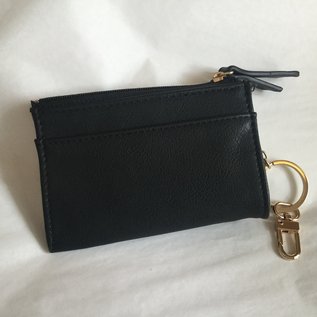 CARD HOLDER WITH KEY RING BLACK