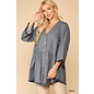sale- BUTTON TUNIC WITH SOFT EDGES small only