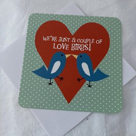 VALENTINE'S DAY POSTCARD LOVE BIRDS