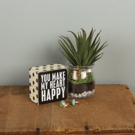 YOU MAKE MY HEART HAPPY WOOD BLOCK SIGN