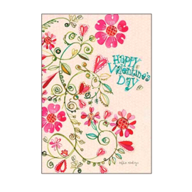 Valentine's Day Card Whimsy Hearts Flowers