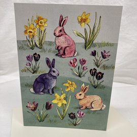 Easter Card Bunny Field
