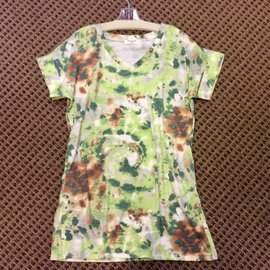 TIE DYE TOP WITH SHORT SLEEVES & POCKETS