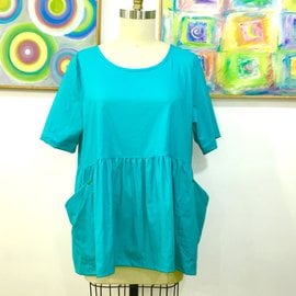 TURQUOISE BABY DOLL TOP