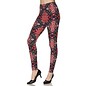 Plus Leggings- Black Red Tapestry