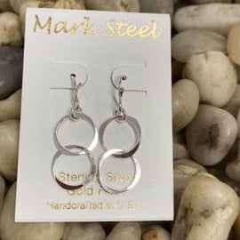 MARK STEEL DOUBLE CIRCLE EARRINGS