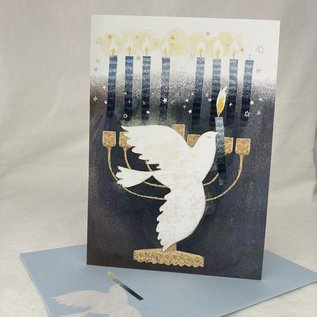 HANUKKAH CARD Peace Dove Menorah