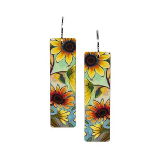 ARTISTA VINTAGE DAISY RECTANGLE EARRINGS