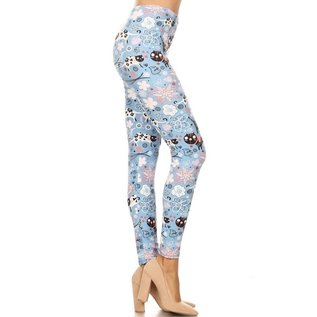 LEGGINGS WHIMSY KITTY FLORAL ONE SIZE