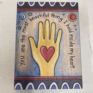 INSIDE MY HEART WOOD BLOCK  SIGN