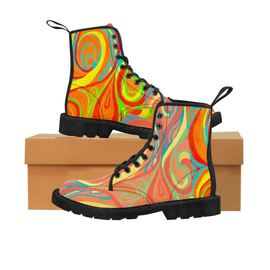 EMILY McFARLIN SWIRLS CANVAS BOOTS W/TOTE