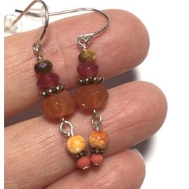 KAMALA DESIGNS ORANGE PINK DROP EARRINGS