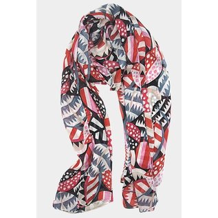 VIVANTE Jungle Leaves Scarf Red