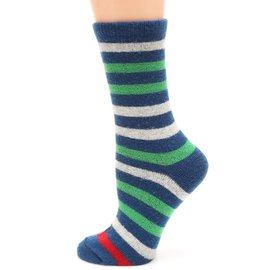 Wool Blend Stripe Socks- Blue
