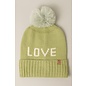 Love Pom Pom Knit Hat- Lime