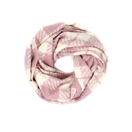 Cozy Plaid Infinty Scarf- Pink