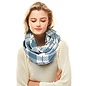 Cozy Plaid Infinty Scarf- Blue