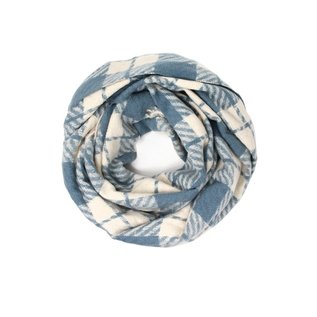 Cozy Plaid Infinty Scarf- Blue