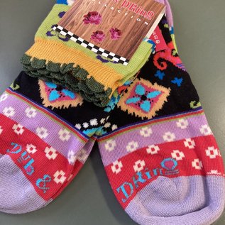 DUB & DRINO SOCKS  Scalloped Hem- Ethno Wild