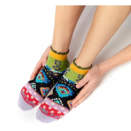 DUB & DRINO SOCKS  Scalloped Hem- Ethno Wild