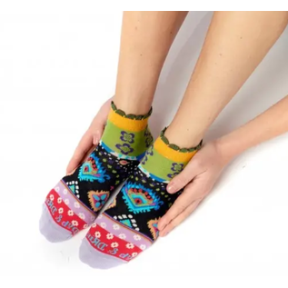 DUB & DRINO SOCKS  Scalloped Hem- Ethno Wild