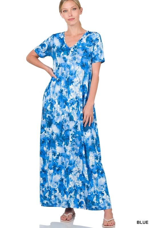 SHORT SLEEVE MAXI DRESS Kamala Boutique