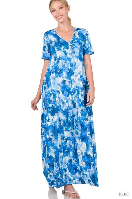 SHORT SLEEVE MAXI DRESS Kamala Boutique