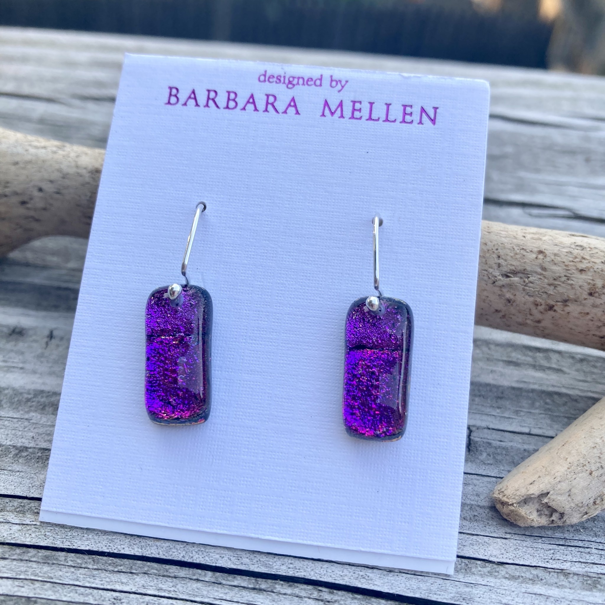 HANDCRAFTED DICHROIC GLASS EARRINGS - #14 - Kamala Boutique