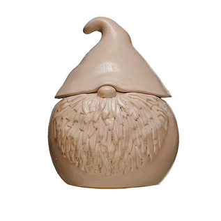 STONEWARE LIDDED GNOME POT