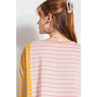 SALE! MUSTARD MIXED STRIPES TOP