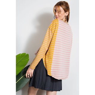SALE! MUSTARD MIXED STRIPES TOP