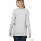 SALE! COTTON LONG SLEEVE V-NECK - HEATHER GREY