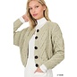 SALE FROM $45 - CABLE CARDIGAN - LIGHT SAGE - XL ONLY