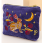 POWDER EMBROIDERED VELVET POUCH - HARE - SMALL