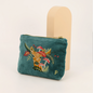 POWDER EMBROIDERED VELVET POUCH - DOE - SMALL