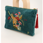 POWDER EMBROIDERED VELVET POUCH - DOE - large