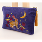 POWDER EMBROIDERED VELVET POUCH - HARE - large