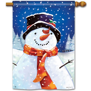 I LOVE WINTER SNOWMAN FLAG