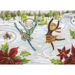 HOLIDAY CARD SKATING CATS