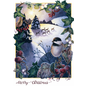 HOLIDAY CARD RUNNING DEER / CHICKADEE