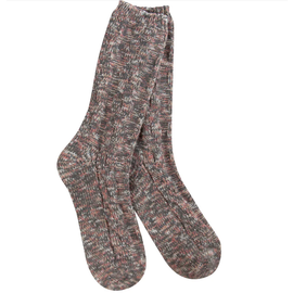 WORLD'S SOFTEST SOCK SOCK WEEKEND RAGG CABLE CREW  - SMOKEY